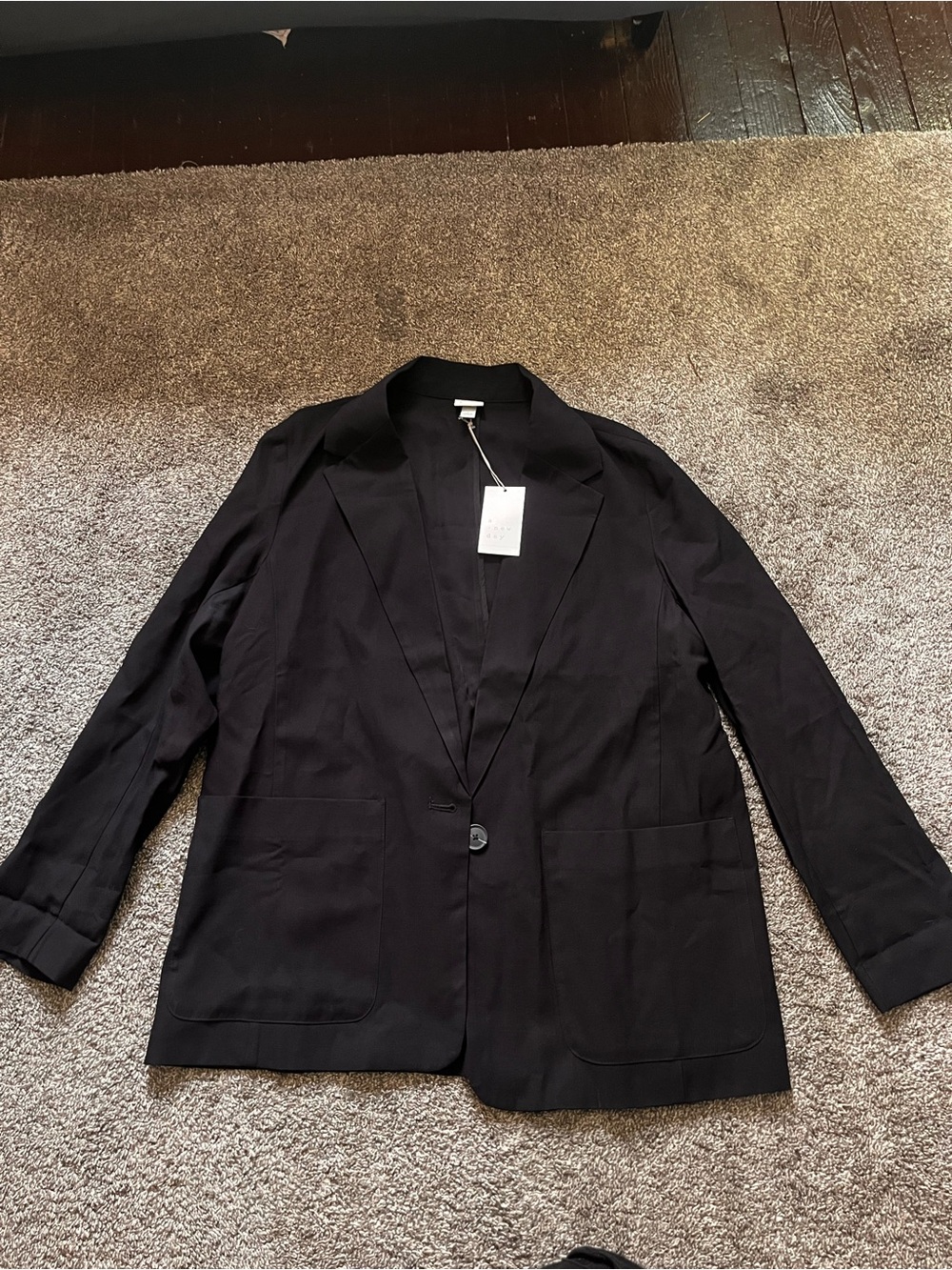 a new day Black Collared Jacket
